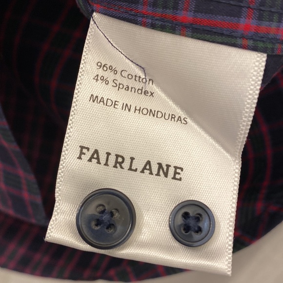 Fairlane Non Iron Stretch Slim Button Down Shirt‎ Holiday Plaid - Picture 3 of 5